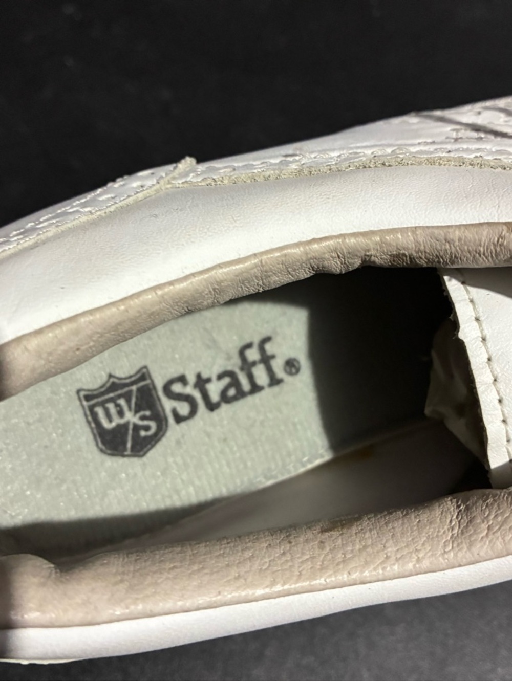 Wilson Staff White Leather Kiltie Wingtip Golf Shoes Loafers Size 7.5 Spiked - Picture 7 of 10